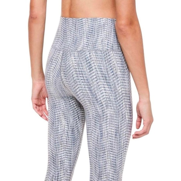 Lululemon Wunder Under High-Rise Leggings 25” Full-On Luon Blue Yoga Pants Sz 8 - Picture 1 of 11
